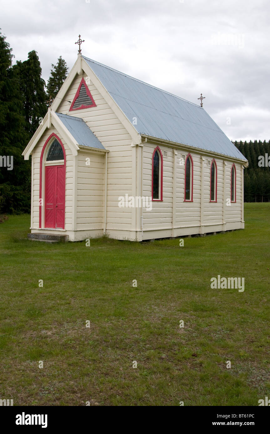 Timber frame church NZ new zealand white small south island queenstown