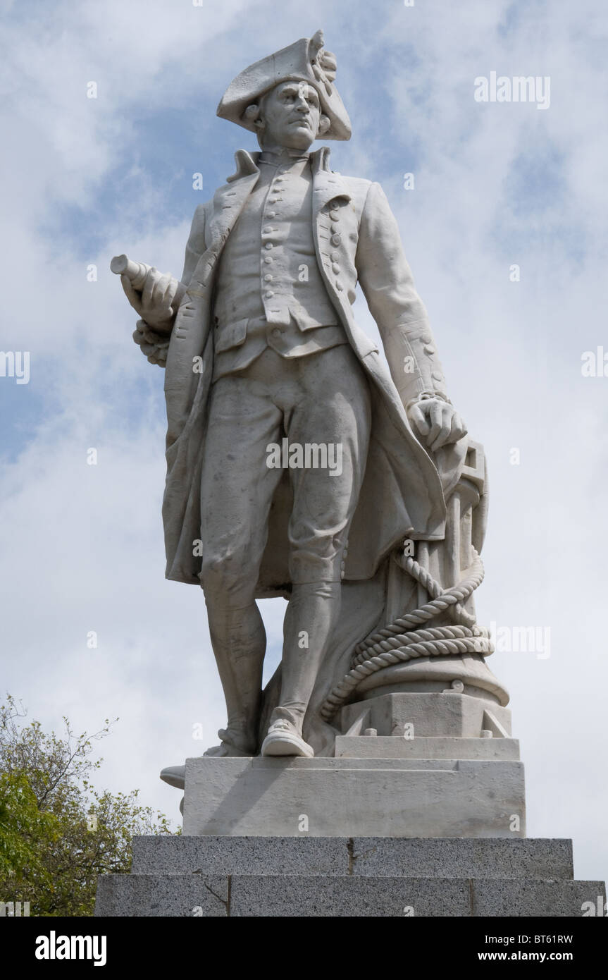 statue of captain cook christchurch new Zealand newzealand explorer mariner sailor Stock Photo