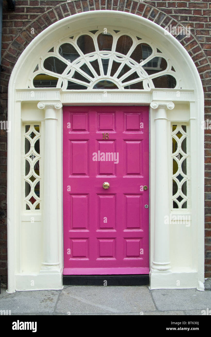 front door Dublin Ireland southern terrace entrance Stock