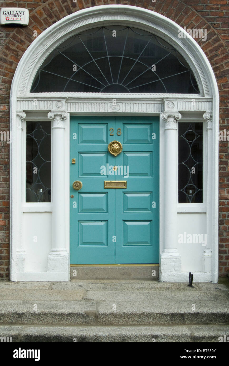 front door Dublin Ireland southern terrace entrance Stock