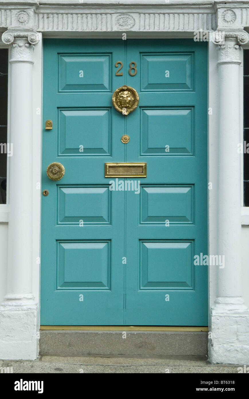 front door Dublin Ireland southern terrace entrance Stock