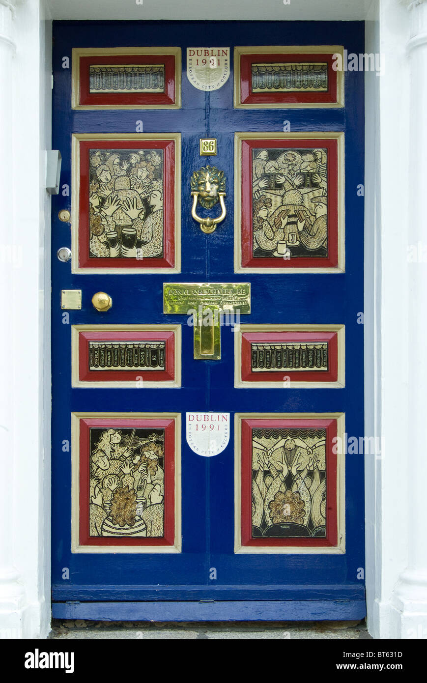 front door Dublin Ireland southern terrace entrance Stock