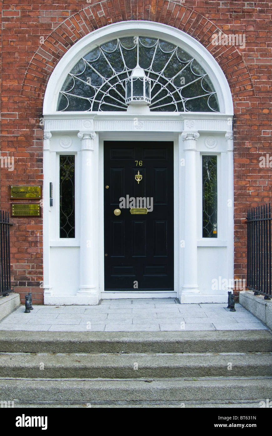 front door Dublin Ireland southern terrace entrance Stock