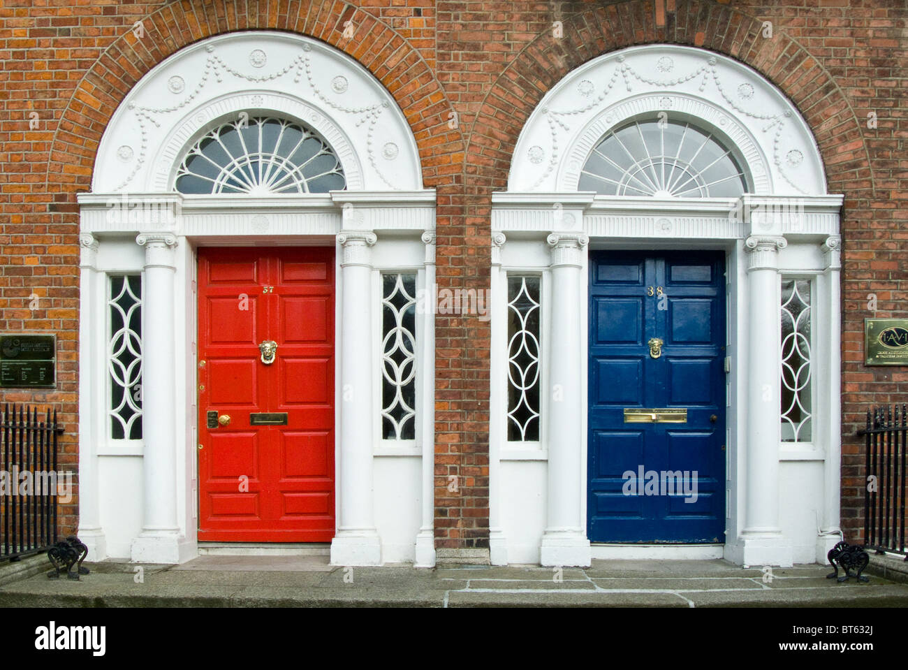 front door Dublin Ireland southern terrace entrance Stock