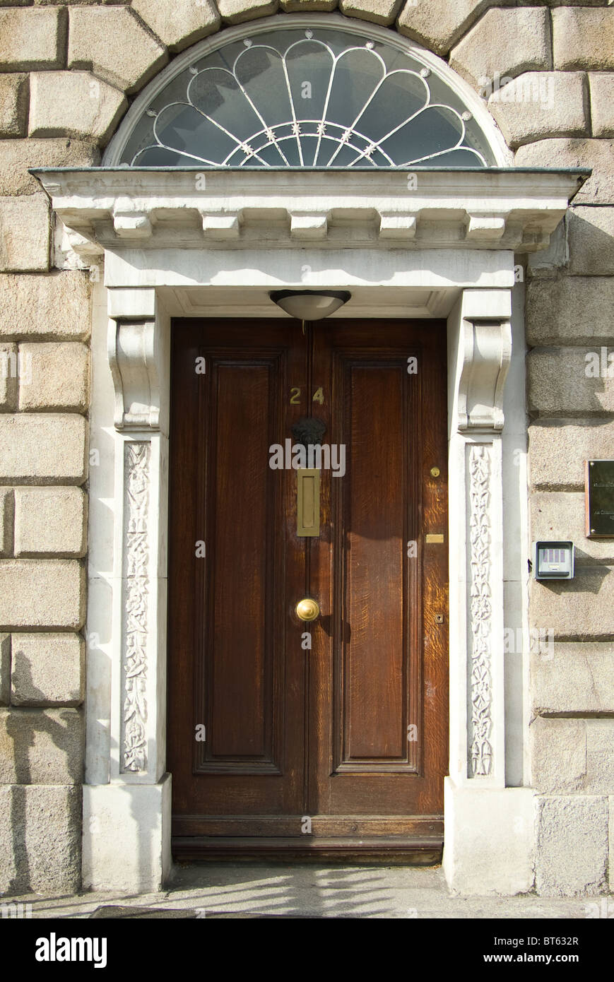 front door Dublin Ireland southern terrace entrance Stock