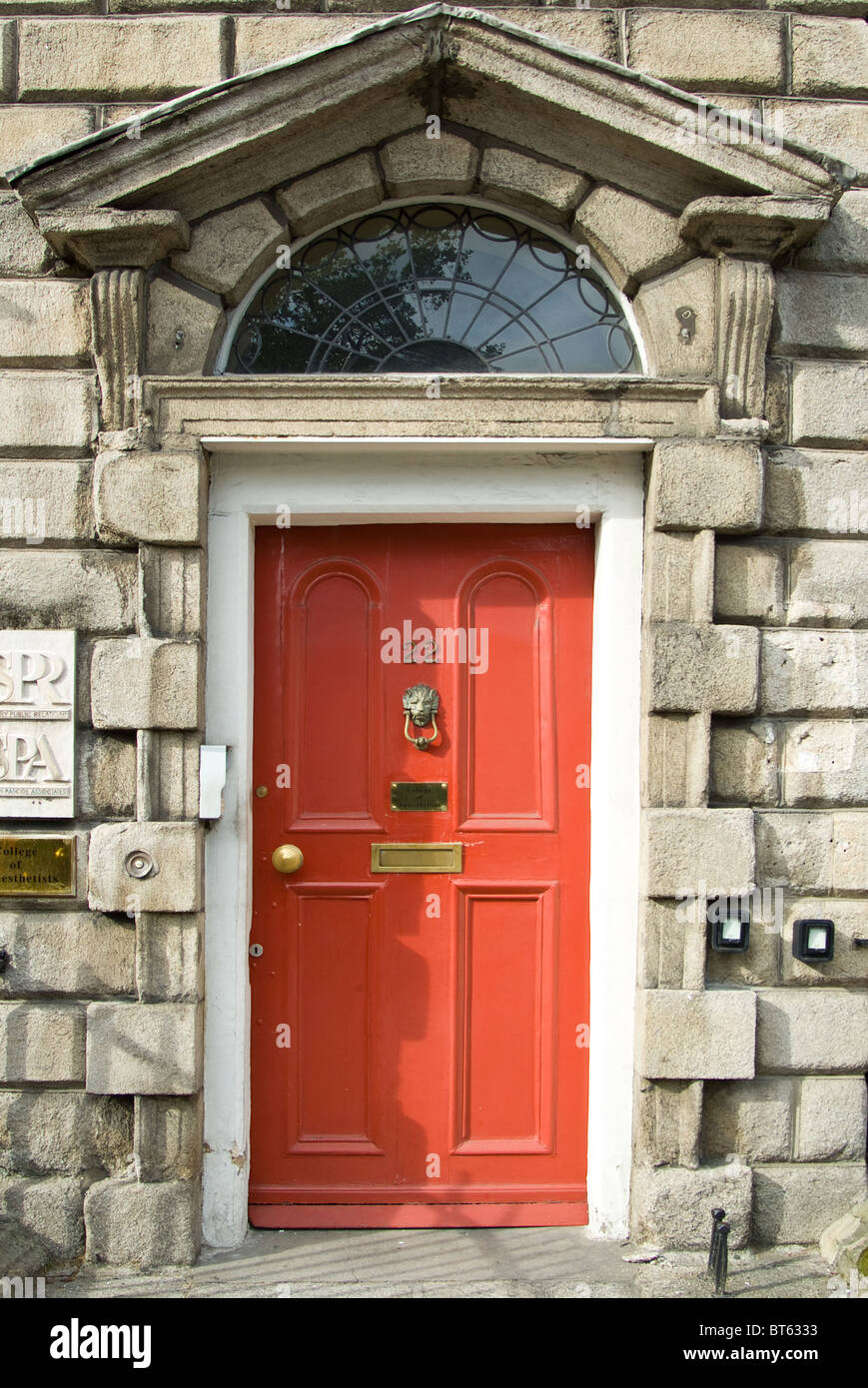front door Dublin Ireland southern terrace entrance Stock