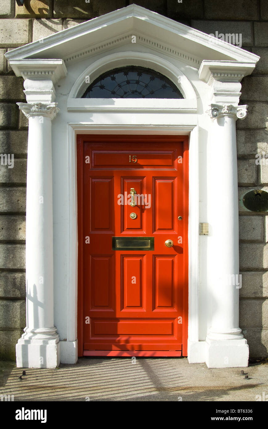 front door Dublin Ireland southern terrace entrance Stock