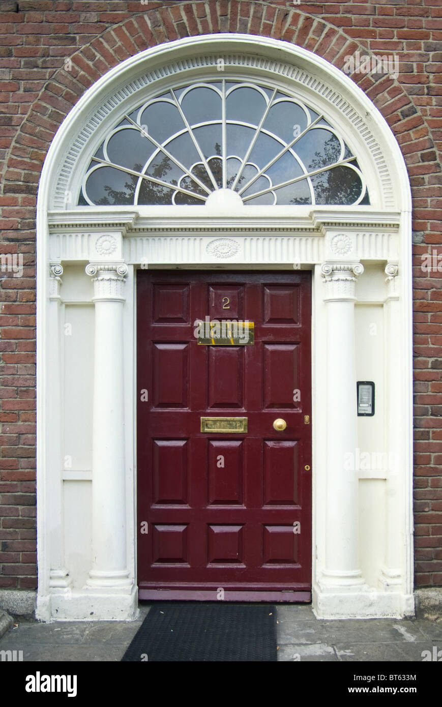 front door Dublin Ireland southern terrace entrance Stock