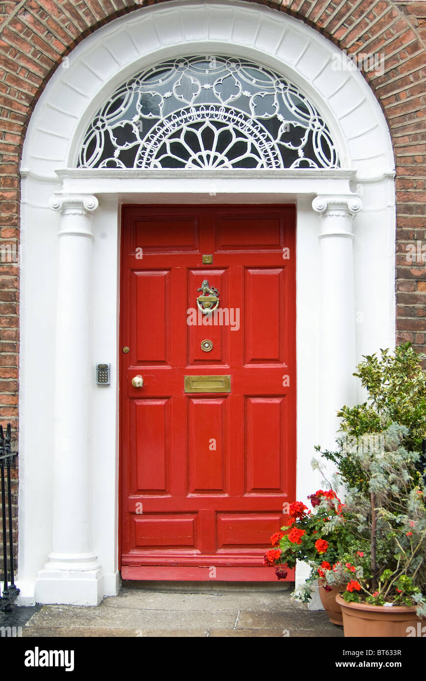 front door Dublin Ireland southern terrace entrance Stock