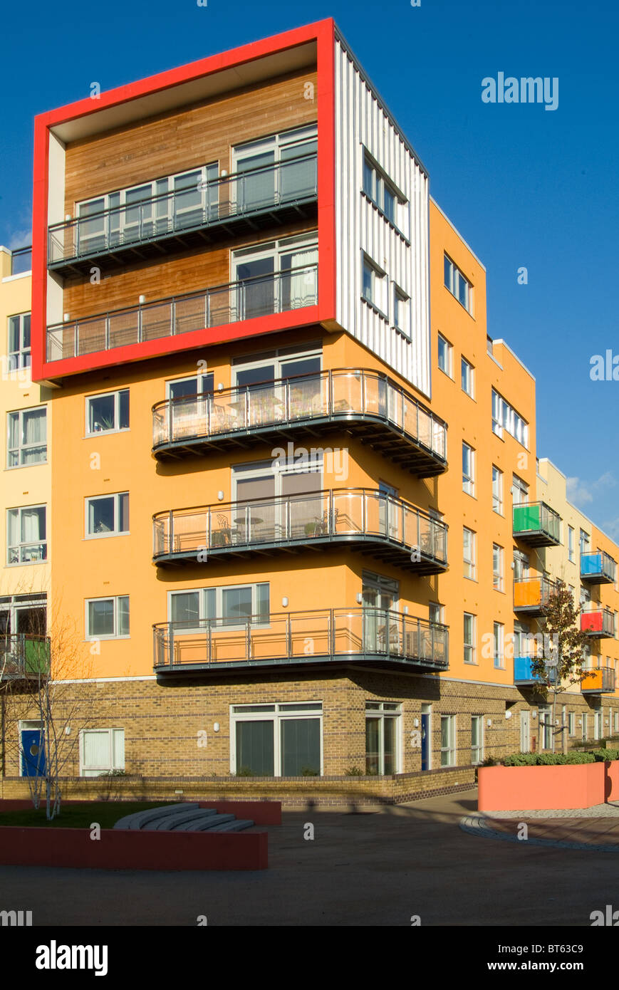 Greenwich London apartment block new housing development primary colour
