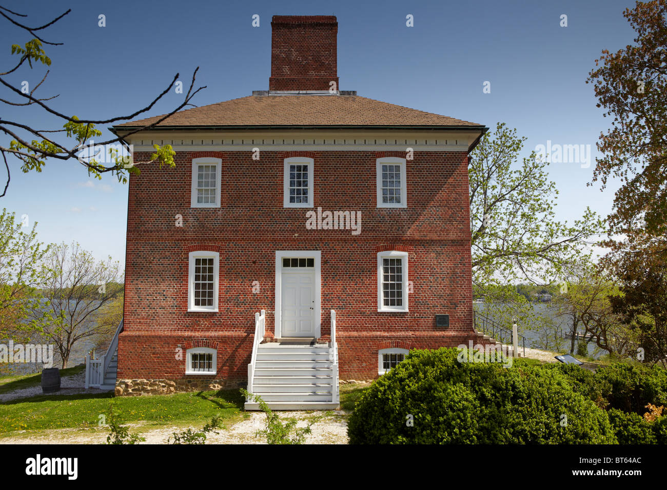 The side exterior of the William Brown House (built between 1758 and 1764) in Historic London Town, Edgewater, Maryland. Stock Photo