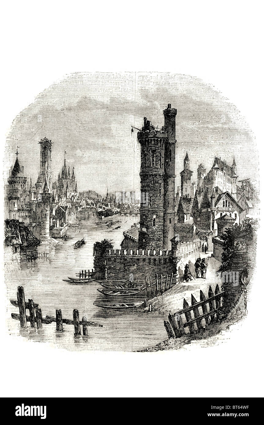 15th C century paris france river seine Paris's Black Death 1348, Biraben, plague English-allied Burgundians Hundred Years' War