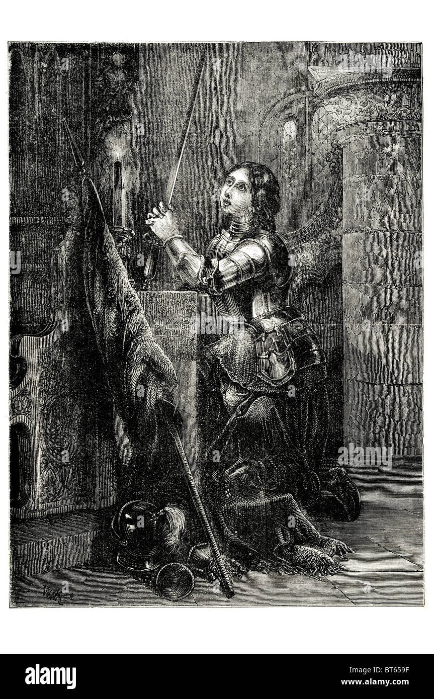Saint Joan of Arc  The Maid of Orléans Jeanne d'Arc 1412 – 30 May 1431 heroine France Catholic saint.  peasant girl eastern Divi Stock Photo