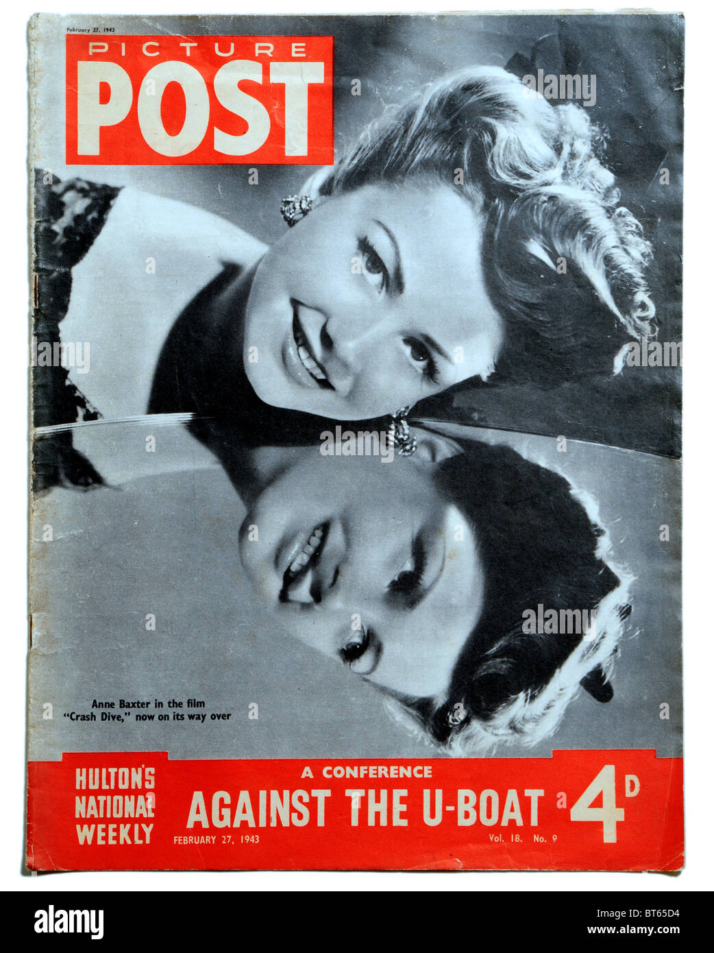 anne baxter crash dive film hollywood star film 27 february 1943 Picture Post prominent photojournalistic magazine published Uni Stock Photo