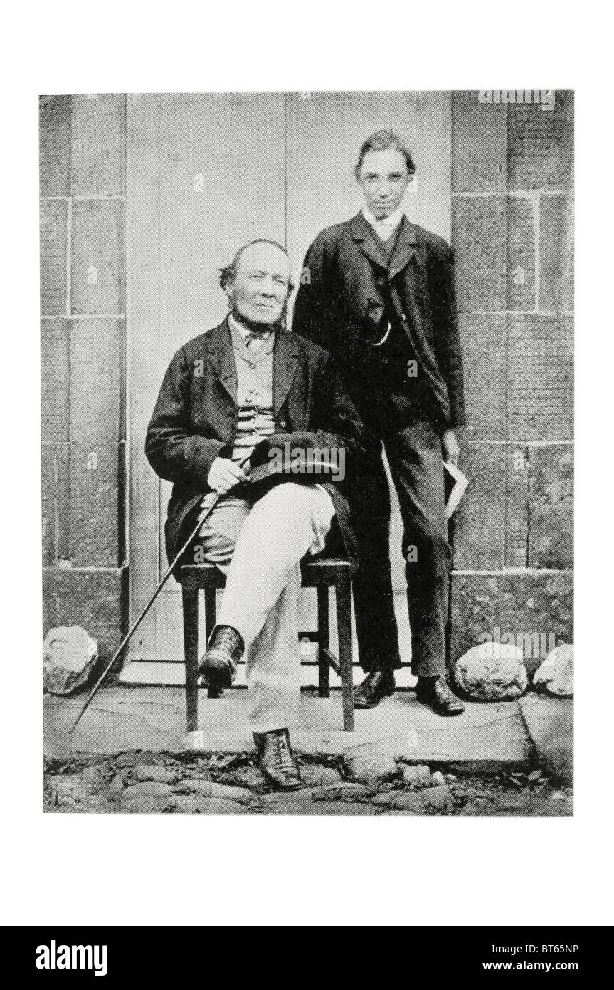 robert louis Balfour stevenson mr aged 16 with father  thomas aged 48 peebles  13 November 1850 – 3 December 1894 Scottish novel Stock Photo