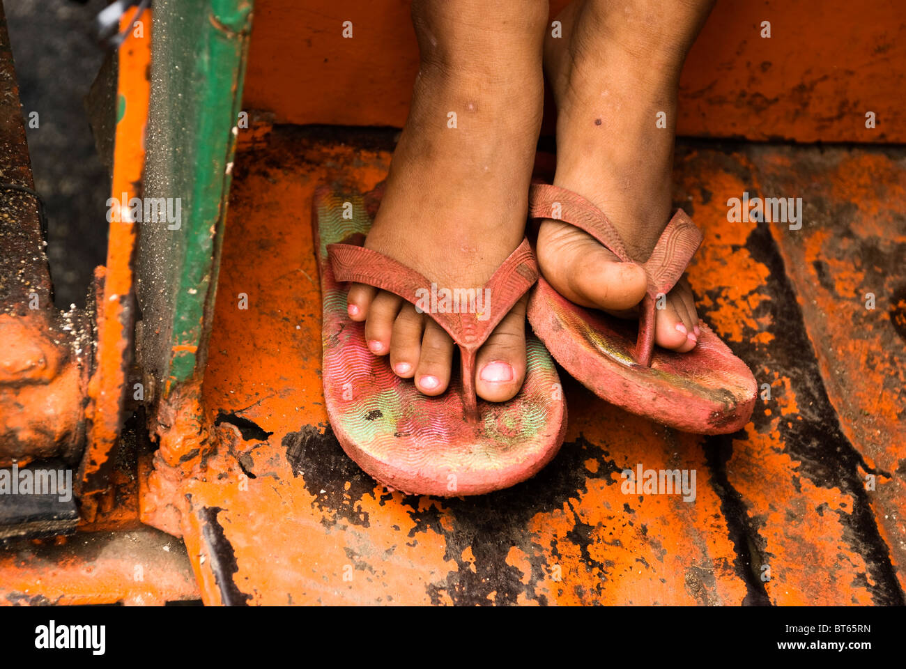 child's dirty feet, larena, siquijor, philippines Stock Photo