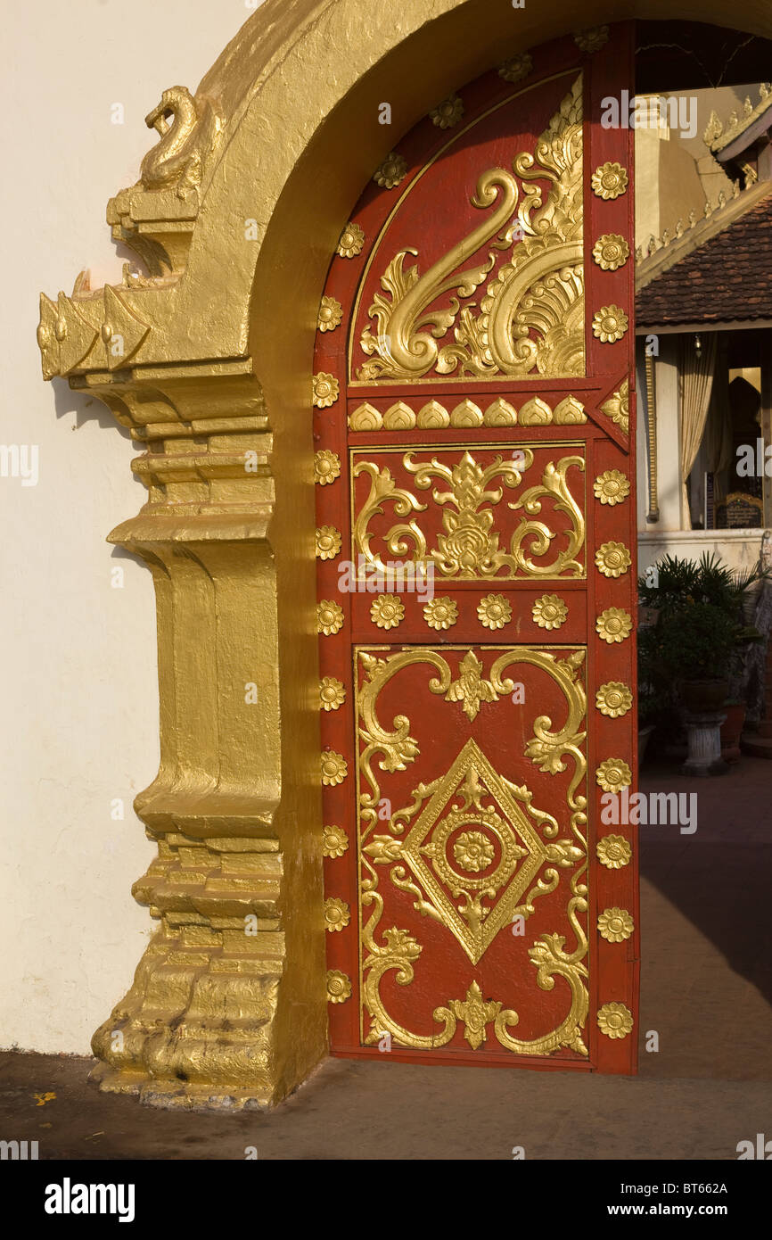 Pha That Luang Temple Vientiane Laos Stock Photo