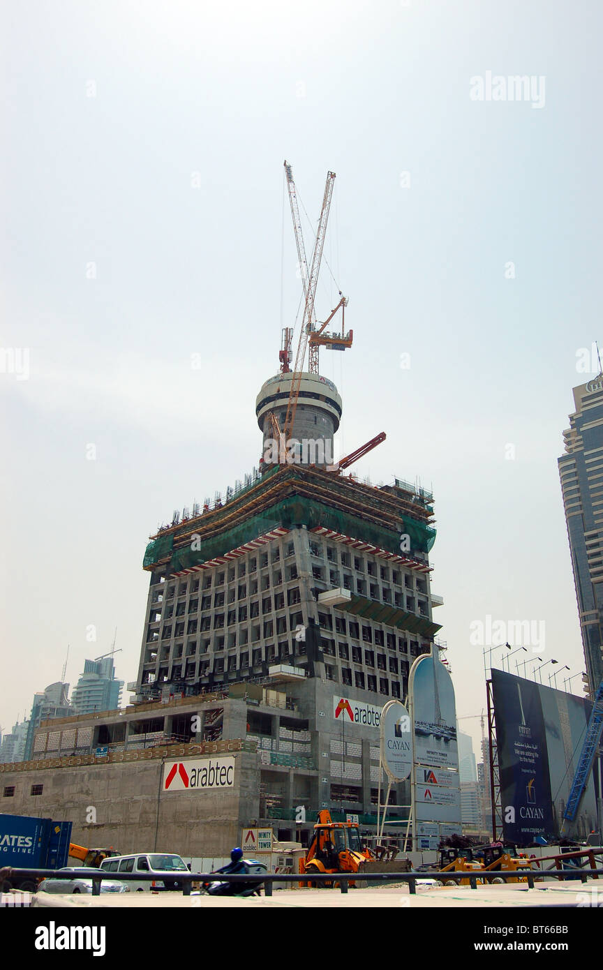 The construction of Infinity tower skyscraper, Dubai, United Arab Emirates Stock Photo