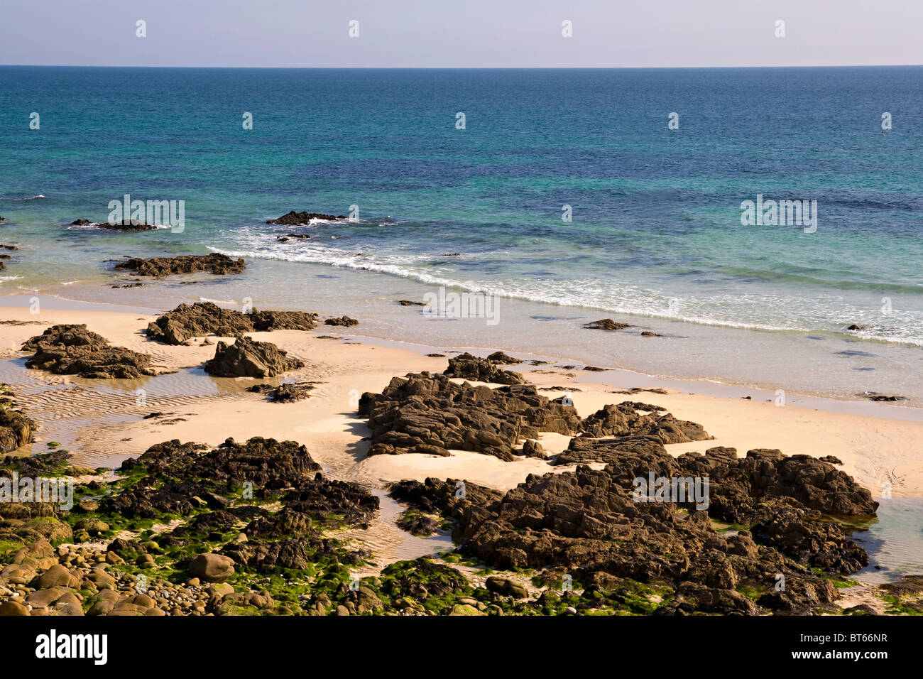 Rocky beach in the Atlantic coast in Brittany, France Stock Photo