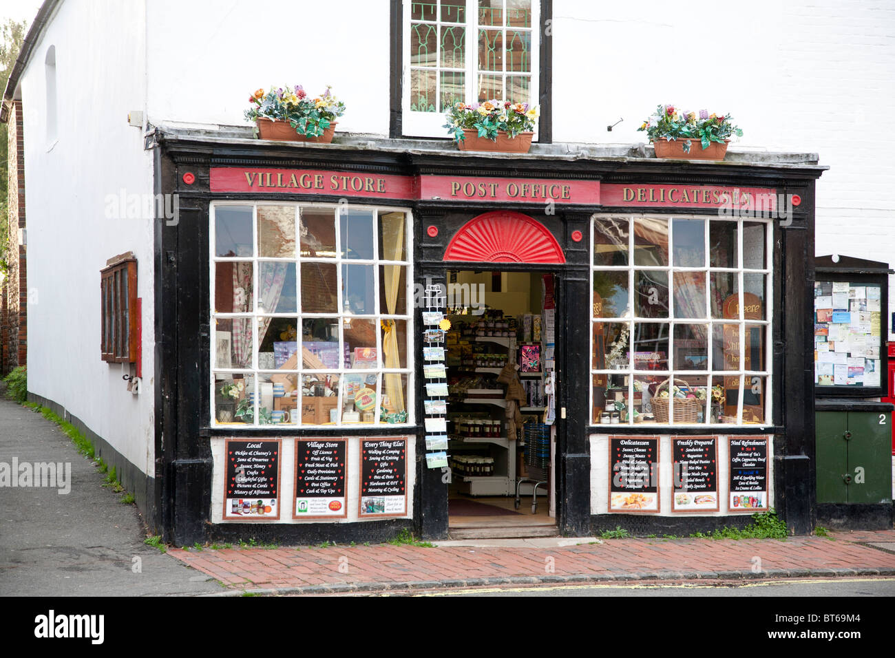 Facade of the Village Store and Post Office Alfriston, East Sussex Stock Photo