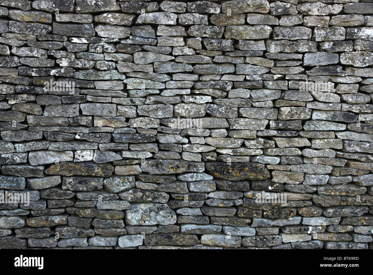 Section of dry stone wall. Wiltshire, UK September 2010 Stock Photo
