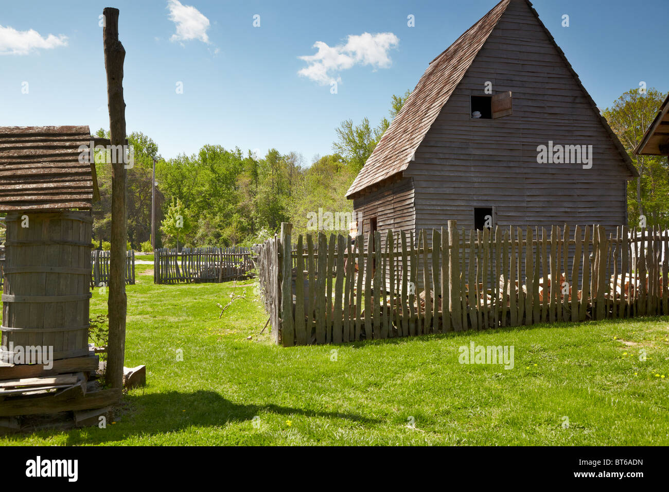 The reconstructed circa 1710 Lord Mayor’s Tenement at Historic London Town, Edgewater, Maryland. Stock Photo
