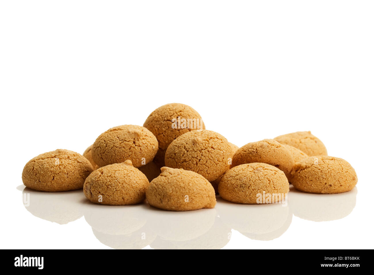 some amarettini cookies on white background Stock Photo