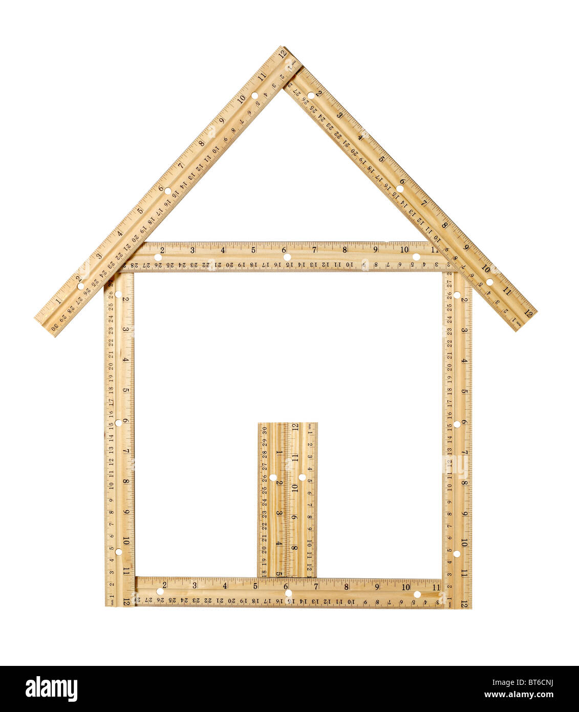 House made of wood rulers Stock Photo