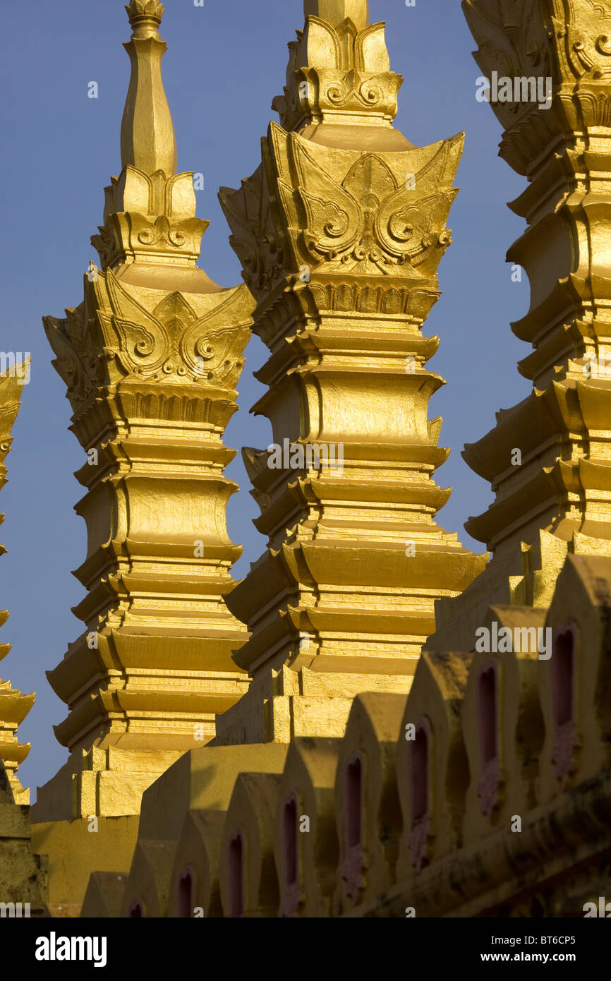Pha That Luang Temple Vientiane Laos Stock Photo