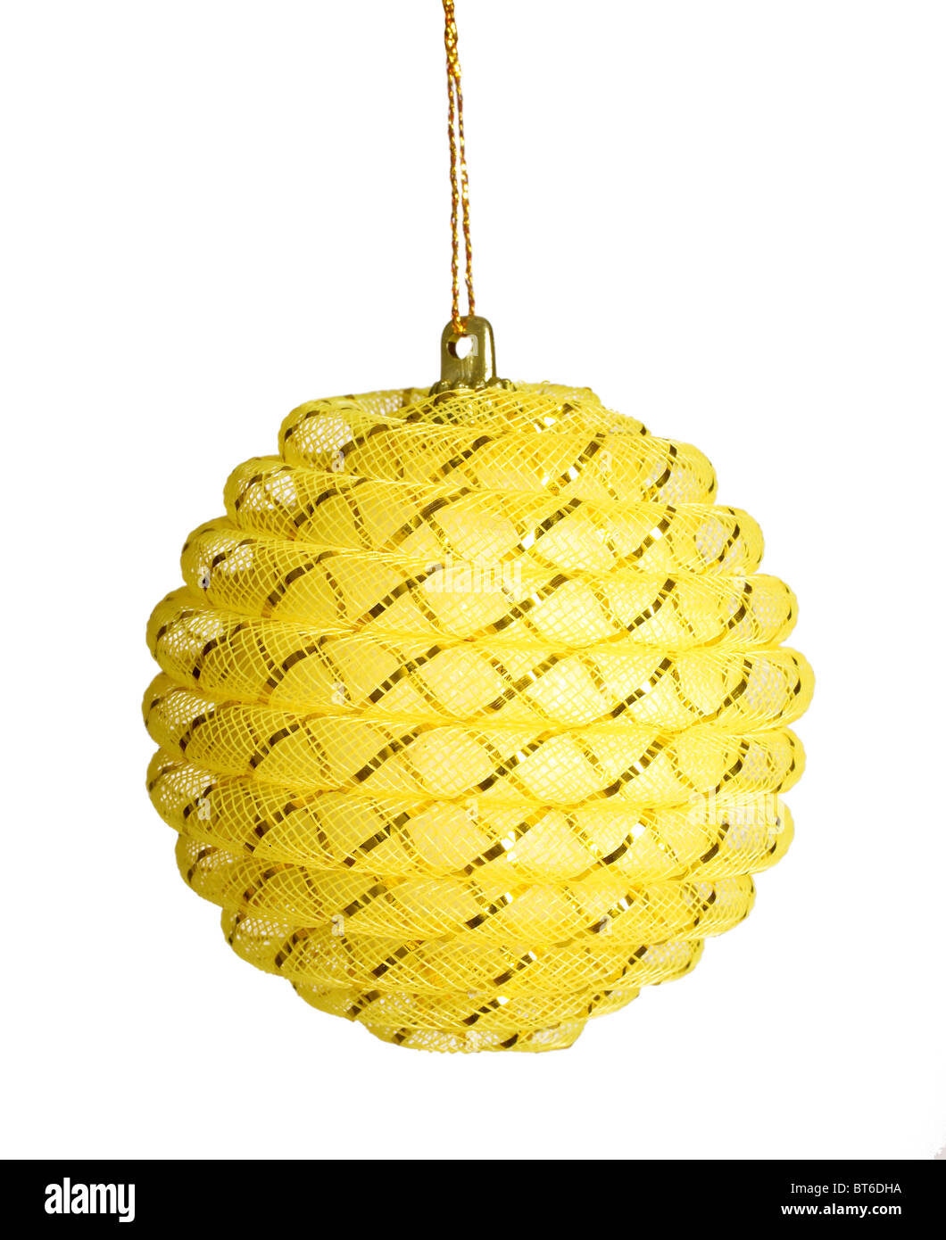 yellow Christmas ornaments Stock Photo Alamy