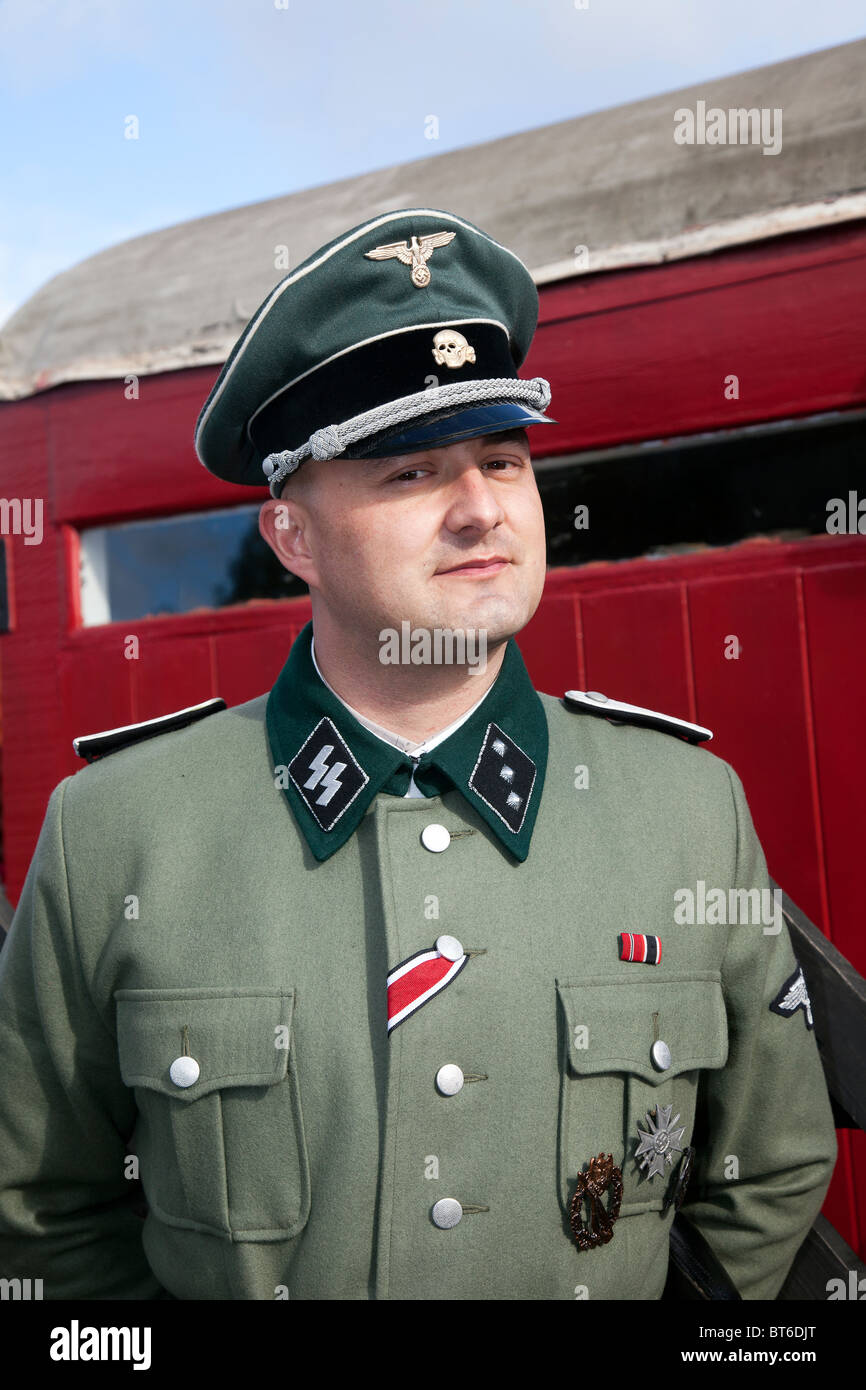Costumed Reenactor WW 2 German Soldier in Uniform at the Pickering