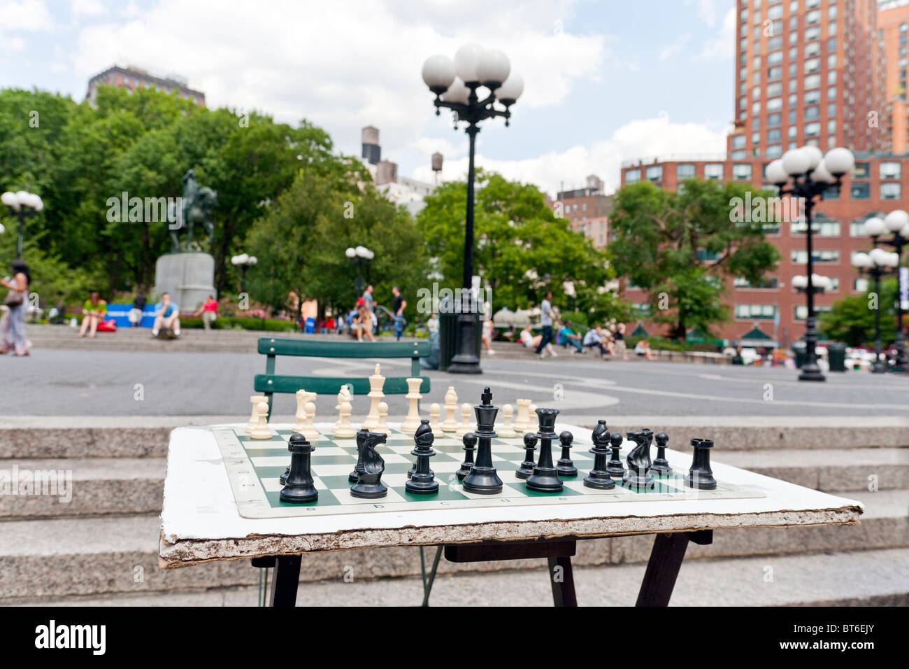 Playing Chess in Union Square Park, New York City. Stock Photo
