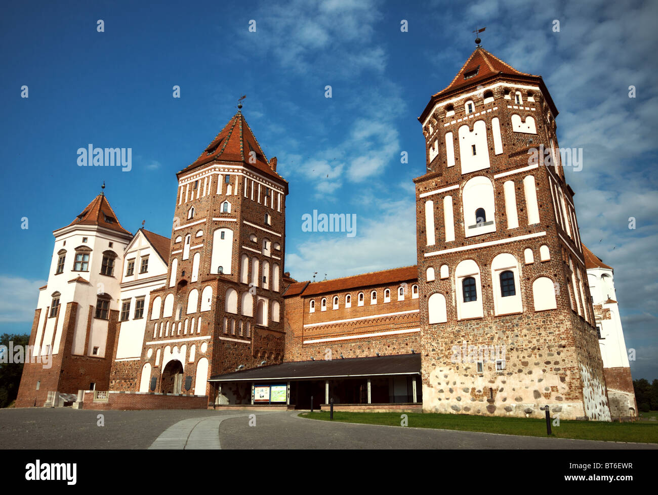 medieval castle under blue sky Stock Photo - Alamy