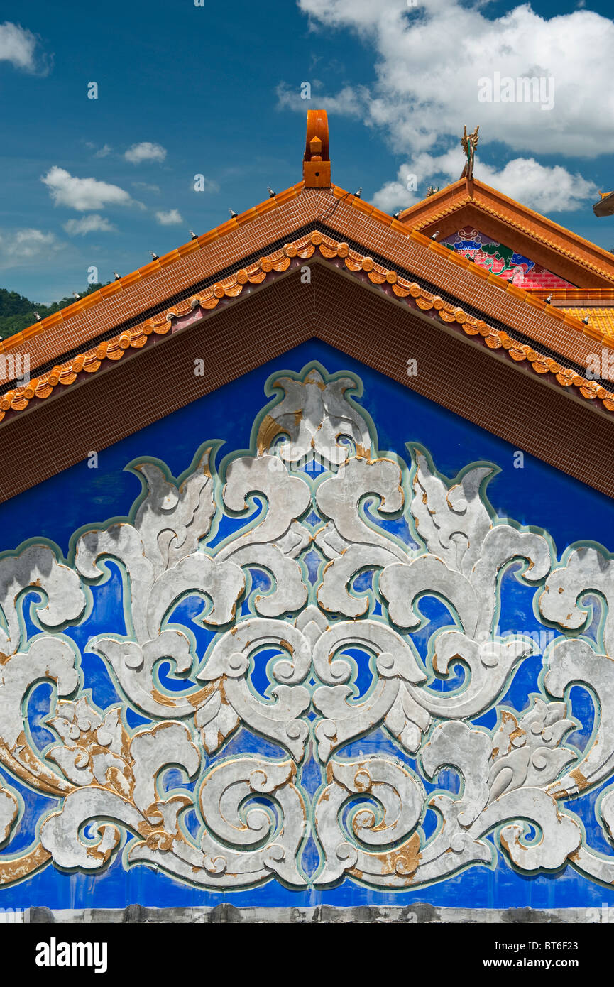 Ornate Roof Detail, Kek Lok Si Temple in Penang, Malaysia Stock Photo
