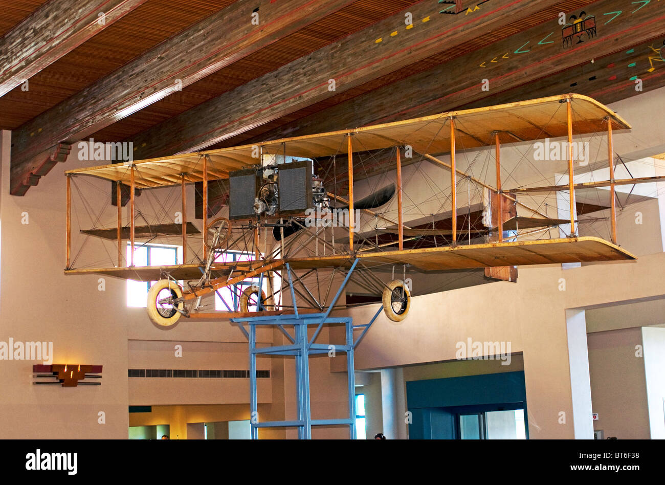 1914 Ingram Foster Biplane on display at Albuquerque New Mexico airport Stock Photo