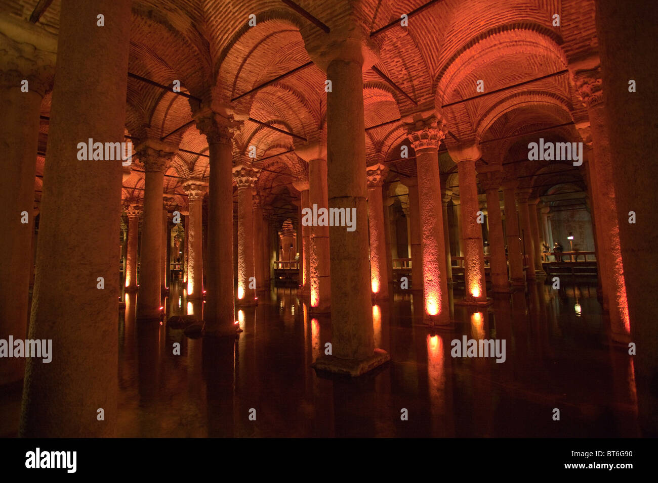 The Basilica Cistern Yerebatan Sarayı - "Sunken Palace" underground in Istanbul turkey . view 100896_Turkey Stock Photo