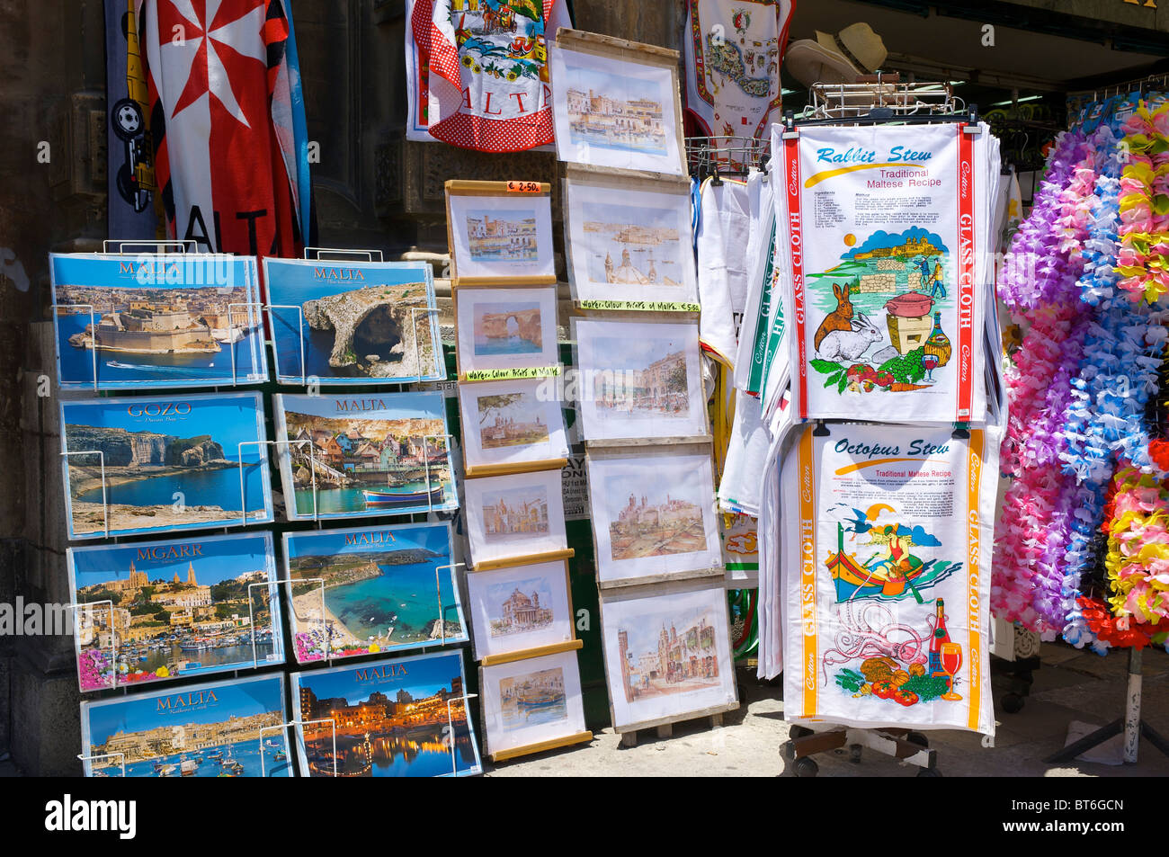 Souvenirs shops in Valletta, Malta Stock Photo