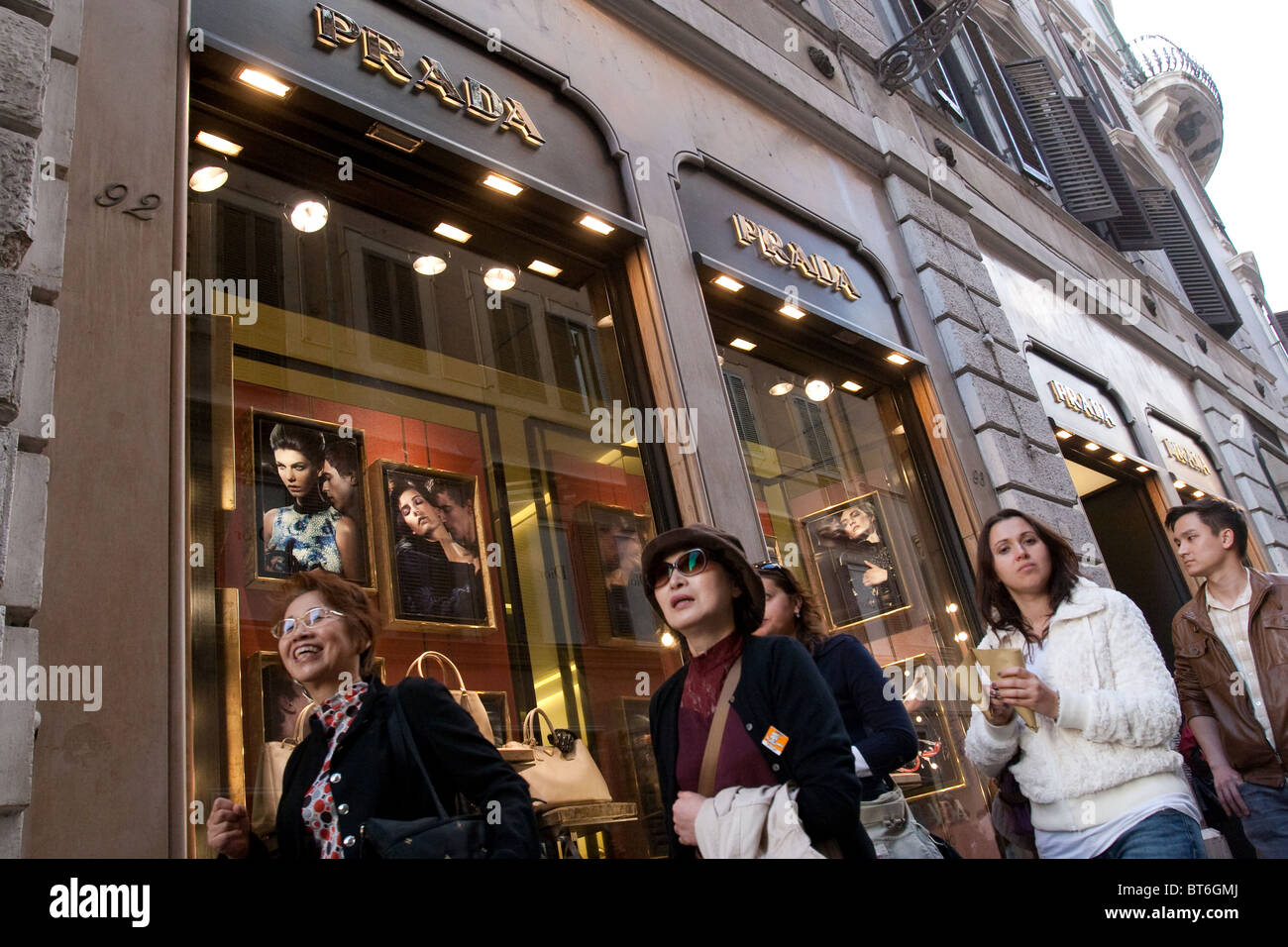 Louis Vuitton via dei Condotti fashion shop shopping Rome street store shop  window entrance fashion accessories Stock Photo - Alamy