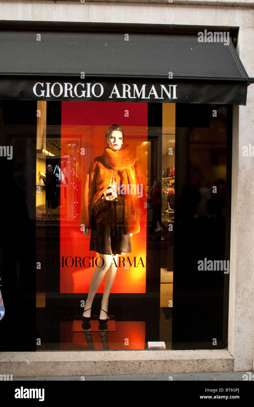 Giorgio Armani Store Milan 2017 Night Stock Photo 1614196819