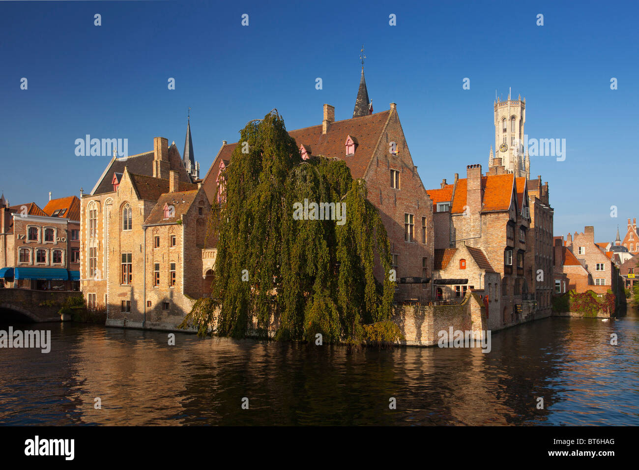 Canals in Bruges, the area known as Little Venice Stock Photo