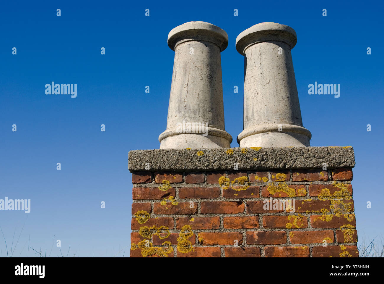 Brick Chimney, Fort Warren, Island, Massachusetts Stock Photo