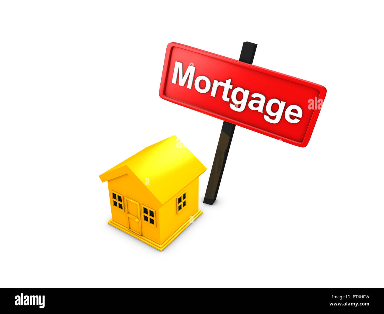 3d rendering, Mortgage loan concept isolated over white background Stock Photo