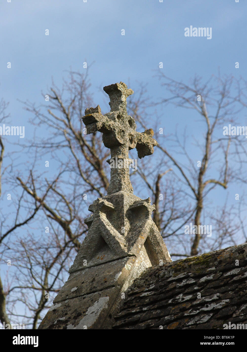 Roof Cross South Cerney All Hallows Stock Photo