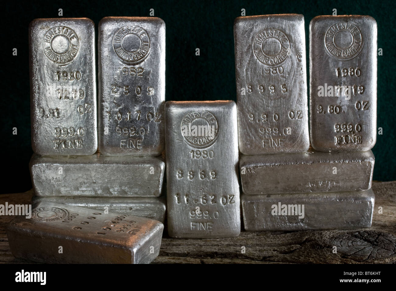 Homestake Mining Company Silver Bullion Bars - Lead, South Dakota - Black Hills Stock Photo