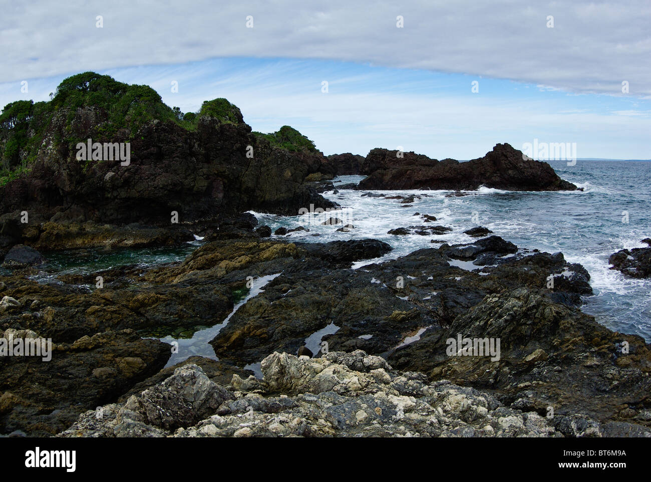 Pillow Shaped Lava Rocks Beach On Yakushima Island Japan Stock