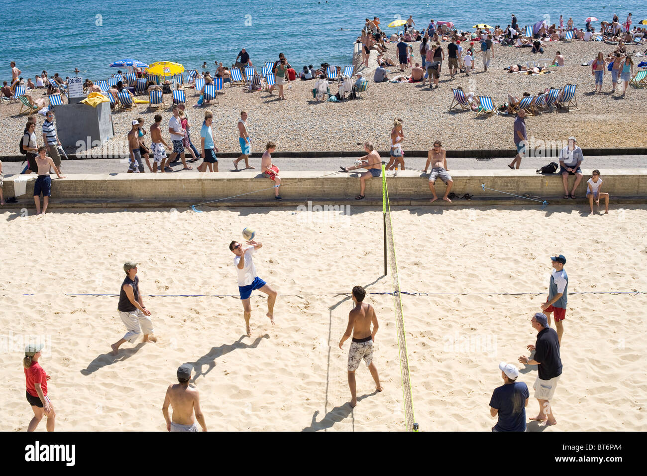 Beach Volleyball at Brighton Beach Stock Photo Alamy