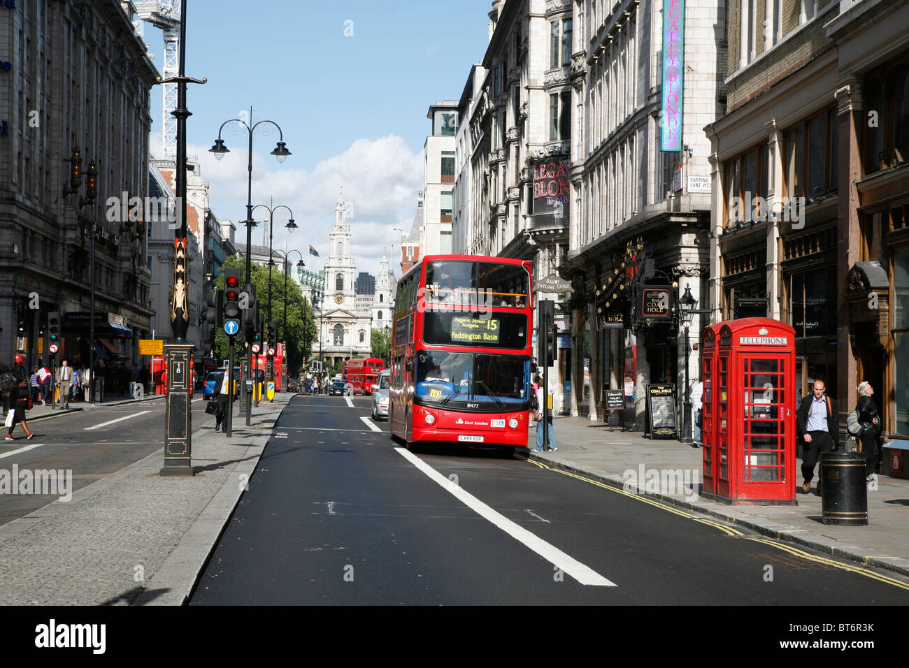 Number 15 bus on The Strand, London, UK Stock Photo