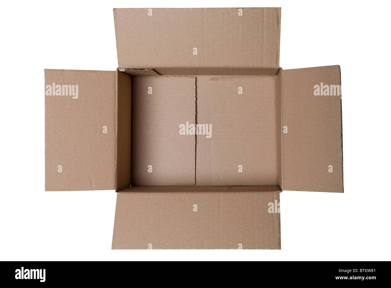 an open and empty cardboard box Stock Photo