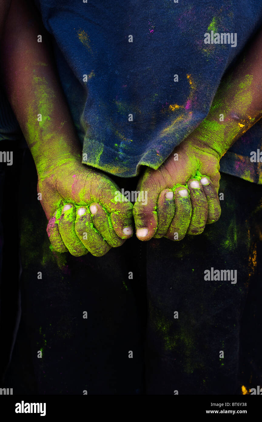 Indian Child Color Hand Indian childrens hands hi-res stock photography and images - Alamy