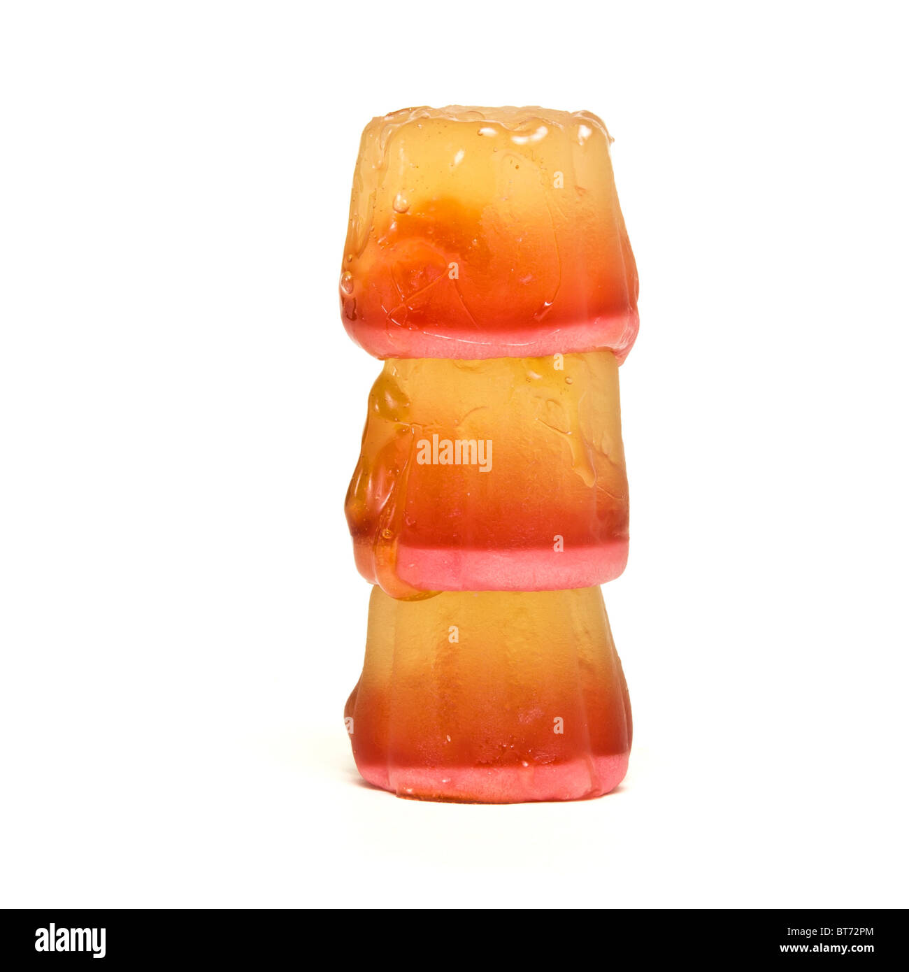 Colorful sugar jelly candy strip over white background Stock Photo - Alamy